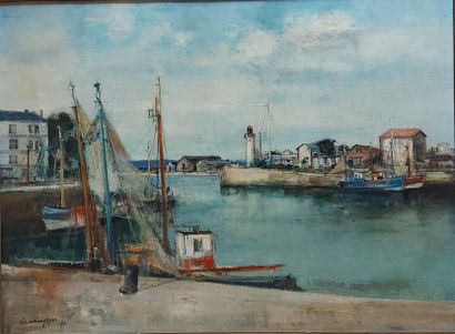 null Marcel CRAMOYSAN (1915-2007)
Le port de Honfleur, 1970
Oil on canvas signed...