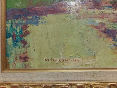 null Maison au bord d’une rivière
Huile sur isorel, porte une signature "Charreton"...