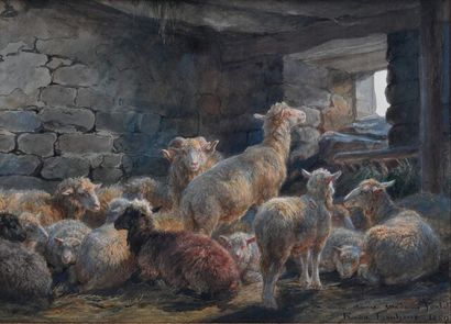 null Rosa BONHEUR (1825-1899)

Moutons et bélier dans une bergerie

Aquarelle et...