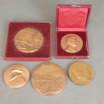  MEDAILLES de la Monnaie de Paris en bronze. Compagnie générale transatlantique (graveur... Gazette Drouot
