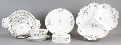 PART OF TABLE SERVICE in porcelain with barbau...