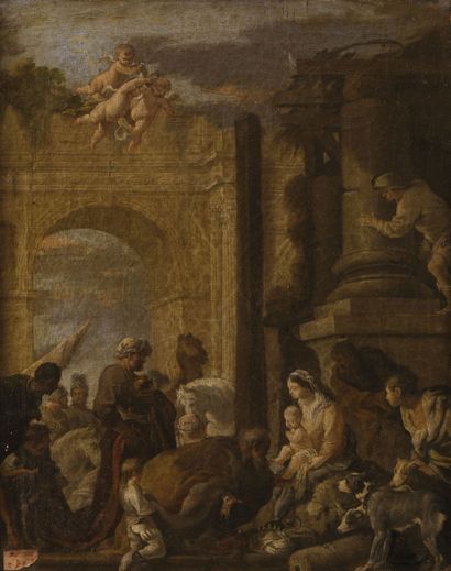 null Sébastien BOURDON (1616 - 1671)
Adoration des mages
Toile d'origine
Hauteur...