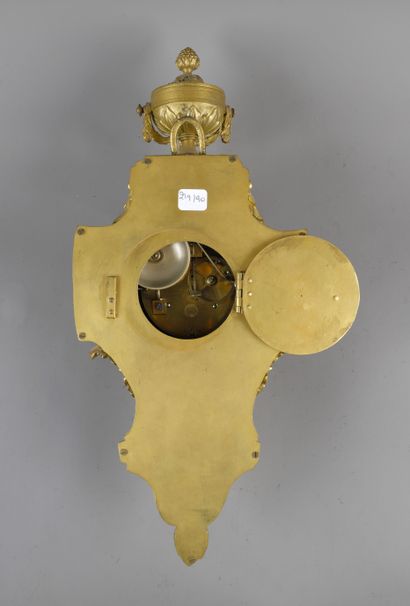 null CARTEL d'APPLIQUE d'époque Napoléon III en bronze doré de style Louis XVI à...