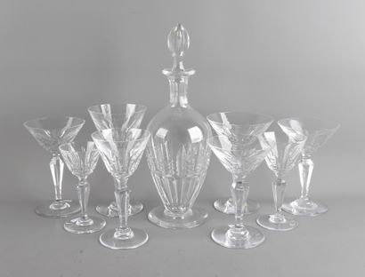 null BACCARAT. SERVICE OF GLASSES in crystal model Austerlitz including 8 water glasses,...