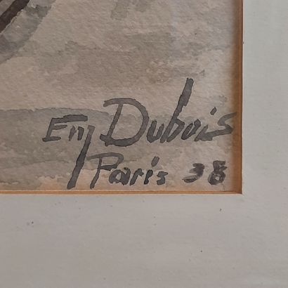 null Em. DUBOIS (20th century)
Paris, Pont Marie under the snow, 1938
Watercolor...