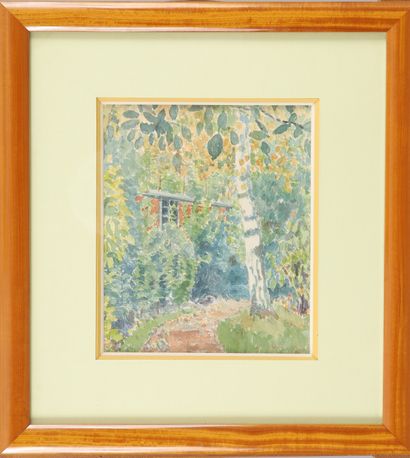 null Charles FRECHON (1856-1920)
House garden
Watercolor on paper signed with the...