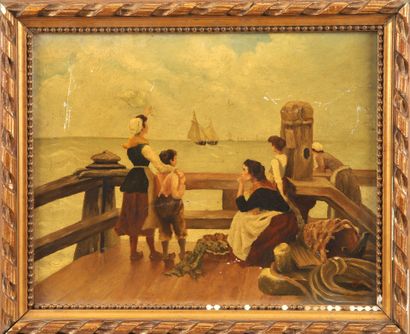 null 1) 19th CENTURY FRENCH SCHOOL. The meal. Oil on canvas. 45 x 33 cm // XXth CENTURY...