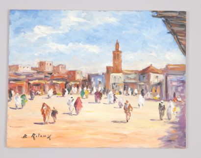 null Bruno RETAUX (né en 1947). Marrakesh (27 x 35 cm) et Riad Zitoun Jdid à Marrakesh...