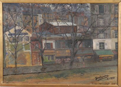 null Jean LAURIER, 20th century French school. Parisian landscape, 1930. Oil on canvas...