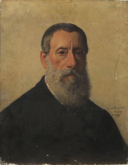 Charles LOYEUX (1823-1898). Presumed self-portrait of the artist dedicated to his... Gazette Drouot