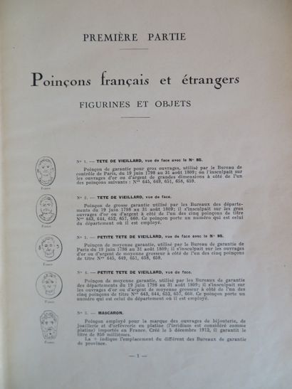 null BEUQUE (Emile). Platine, Or et Argent. Dictionnaire des poinçons officiels,...