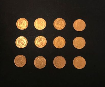 null 
Twelve pieces 10 Francs GOLD NAPOLEON III LAUREL HEAD



Lot sold on designation...