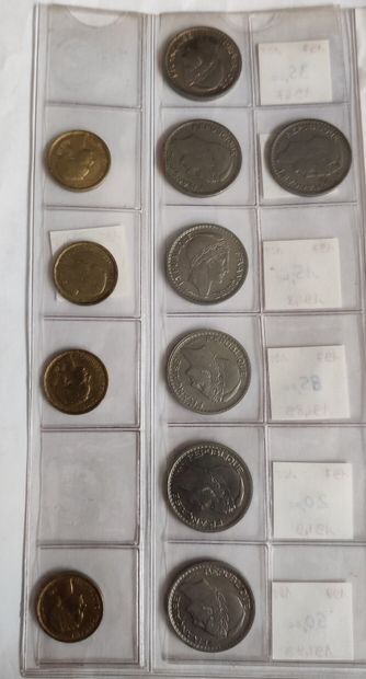 null 
FRANCE 




Lot of 
136 French coins




15 silver coins :




- 100 Francs...