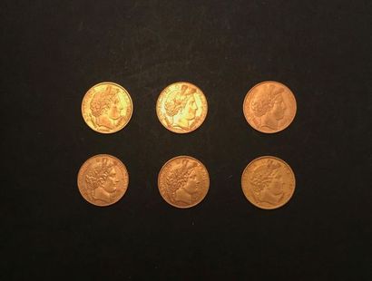 null 
Six 10 Francs Gold Ceres coins



Lot sold by designation and kept at the bank....