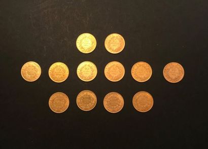 null 
Twelve pieces 10 Francs GOLD NAPOLEON III LAUREL HEAD



Lot sold on designation...