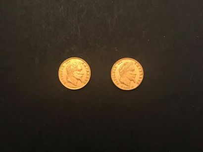 
Two coins 5 Francs GOLD NAPOLEON III IN...