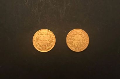 null 
Deux pièces 5 Francs OR NAPOLÉON III EN METAL DORÉ FAUX



Lot vendu sur désignation...