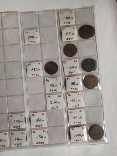 null 
FRANCE 




Lot of 
282 French coins in bronze and various metals




18 bronze...