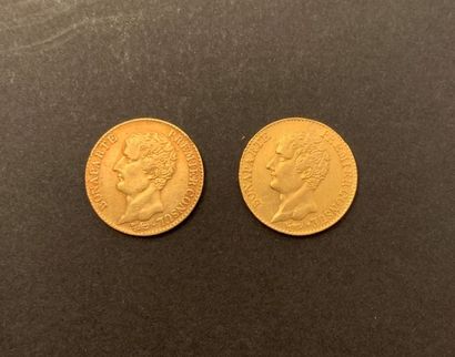  Deux pièces 20 Francs OR BONAPARTE PREMIER...