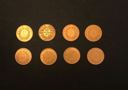 null 
Eight pieces 10 Francs GOLD NAPOLEON III LAUREL HEAD



Lot sold on designation...