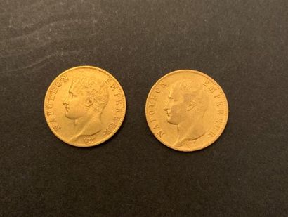null 
Deux pièces 20 Francs OR NAPOLÉON Ier EMPREUR AN 13 Paris et 1806 Paris.



Lot...