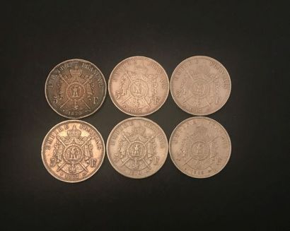 null 
SACHET 5 Francs AG




Six pièces 5 Francs ARGENT NAPOLÉON III TÊTE LAURÉE





Délivrance...
