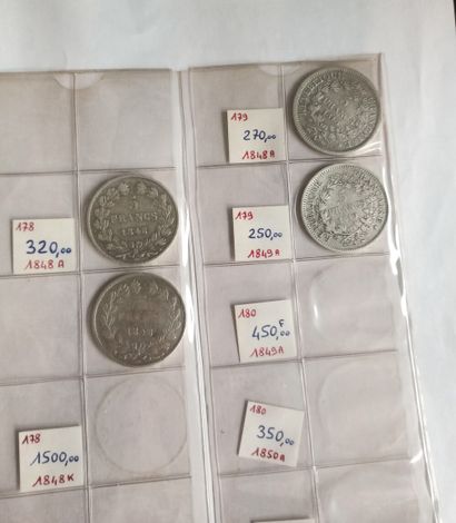 null 
FRANCE 




Lot de 29 pièces françaises en argent




5 Francs 1831-1875 principalement...