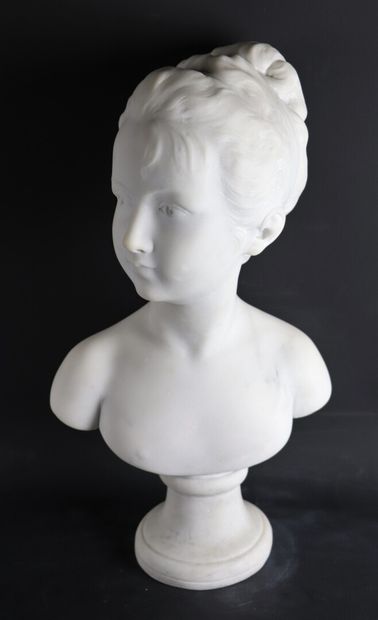 null A. BARTEL, d'après Jean Antoine HOUDON (1741-1828).

Buste de Louise Brongniart.

Sculpture...