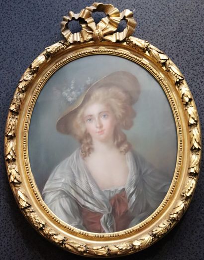 null Ecole française de la seconde moitié du XIXème siècle, suiveur de Madame Vigée-Lebrun.

Portrait...