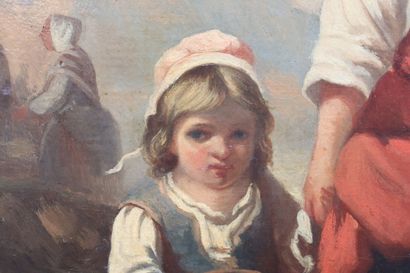 null Ecole française du XIXème siècle, G. LESTRE (?).

Femme de pêcheur et ses enfants.

Huile...
