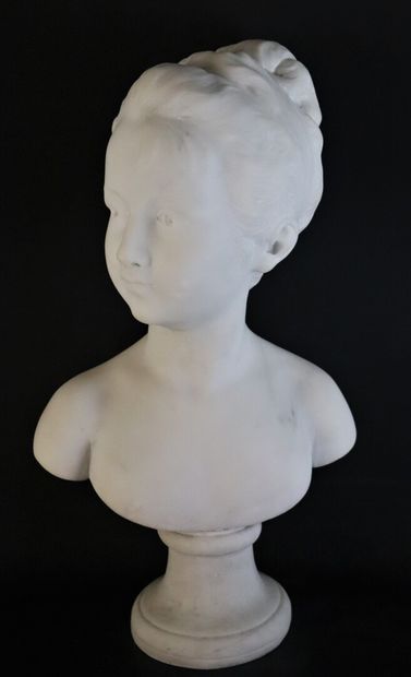 null A. BARTEL, d'après Jean Antoine HOUDON (1741-1828).

Buste de Louise Brongniart.

Sculpture...
