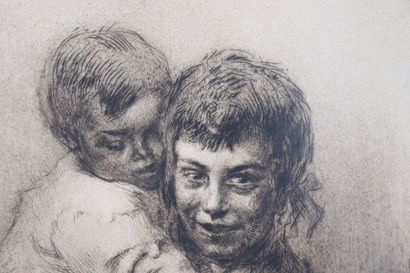null Edgar CHAHINE (1874-1947).

Mère et enfant.

Eau-forte.

H_31,3 cm L_21,3 cm,...