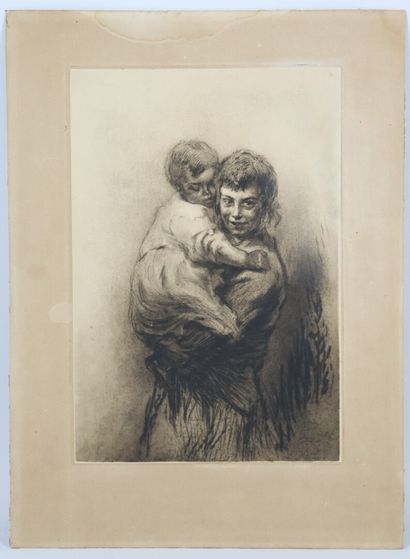 null Edgar CHAHINE (1874-1947).

Mère et enfant.

Eau-forte.

H_31,3 cm L_21,3 cm,...