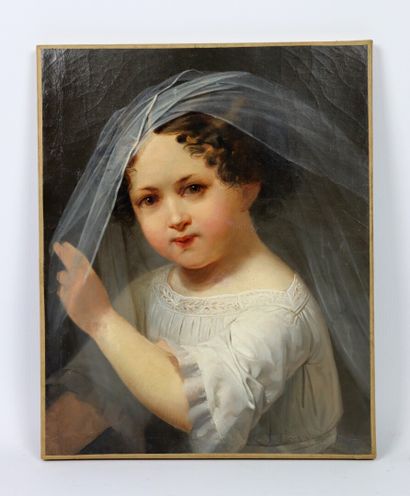 null Ecole française du XIXème siècle.

Portrait de petite fille au voile.

Huile...