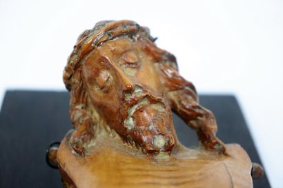 null Mathieu GUILLEMARD.

Christ en bois sculpté, monté sur un chassis en bois.

Signé...