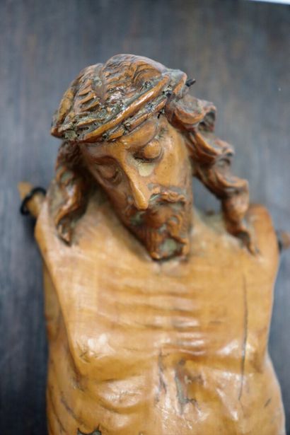 null Mathieu GUILLEMARD.

Christ in carved wood, mounted on a wooden frame.

Signed...