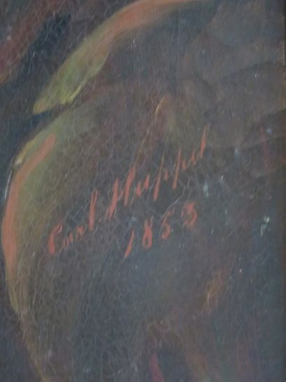 null 
Karl HAPPEL (1819-1914).




Femme à la rose.




Huile sur toile. 




Signée...