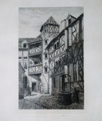 null Armand QUEYROY (1830-1893).

Rue des grenouilles à Moulins.

Gravure en noir.

H_23,5...