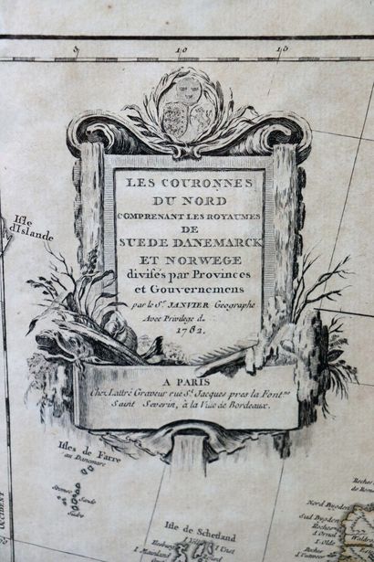 null Jean JANVIER (1746-1779) Cartographe

Carte figurant les Couronnes du Nord.

Gravé...