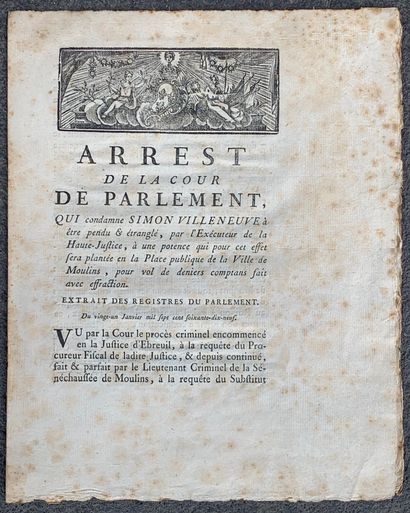 null 
Decisions of the Court of Parliament.




Execution on the Place Publique of...