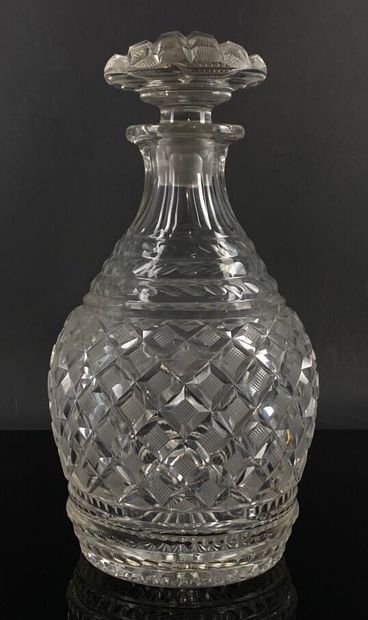 null CRYSTAL FACTORY OF THE CREUSOT.

A molded and cut crystal decanter with diamond...