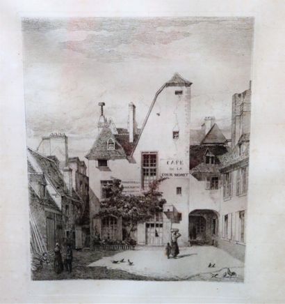 null Armand QUEYROY (1830-1893).

Cour Moret à Moulins.

Gravure en noir.

H_23 cm...