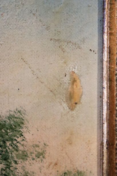 null Jean-Emile VALLET (mort en 1899).

Paysage au pêcheur.

Huile sur toile, signée...