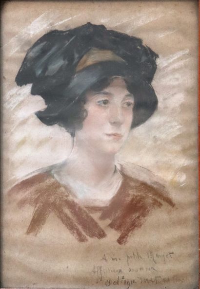 null French school, 1911.

Portrait of a woman with a hat.

Pastel on paper, signed...
