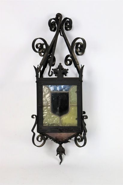 null Lantern and gallows in wrought iron and stained glass.

Around 1900.

H_100...