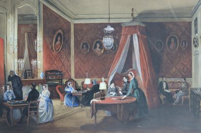 null French school of the 19th century.

The salon of the Clermont-Tonnerre castle,...