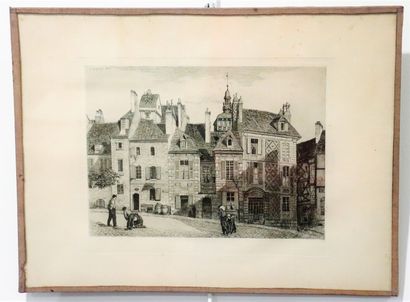 null Armand QUEYROY (1830-1893).

Place du Palais in Moulins.

Engraving in black.

H_18,5...