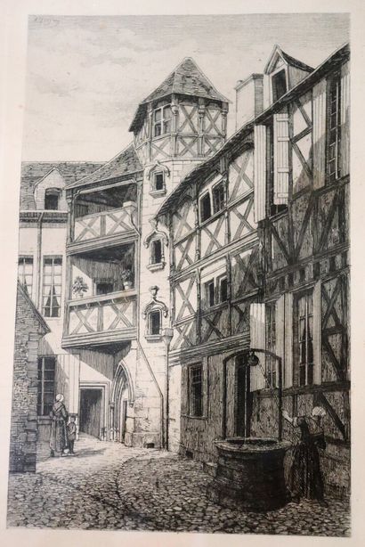 null Armand QUEYROY (1830-1893).

Street of frogs in Moulins.

Engraving in black.

H_23,5...