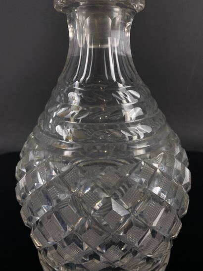 null CRYSTAL FACTORY OF THE CREUSOT.

A molded and cut crystal decanter with diamond...