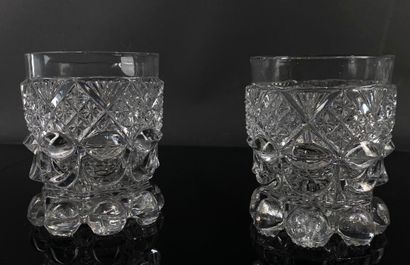 null CRYSTAL FACTORY OF THE CREUSOT.

Pair of moulded and cut crystal goblets.

First...